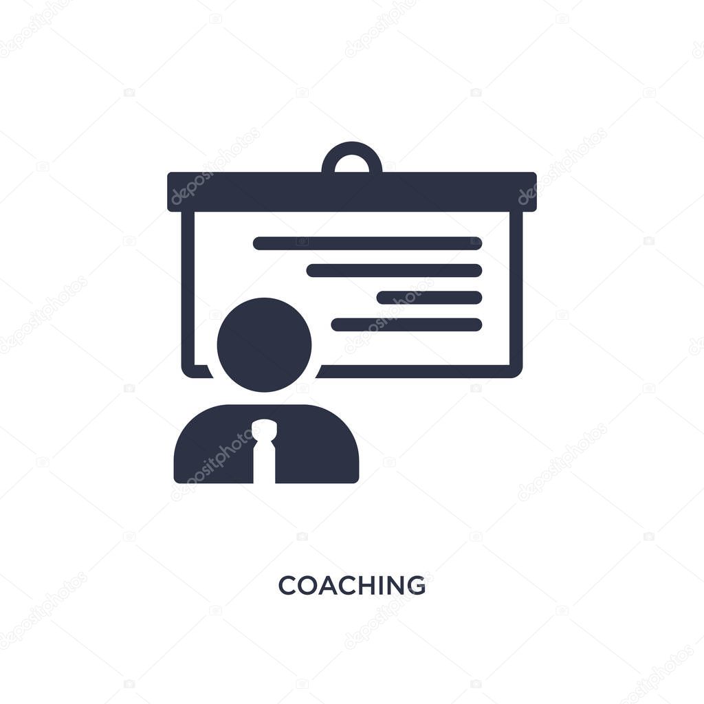 coaching icon on white background. Simple element illustration f