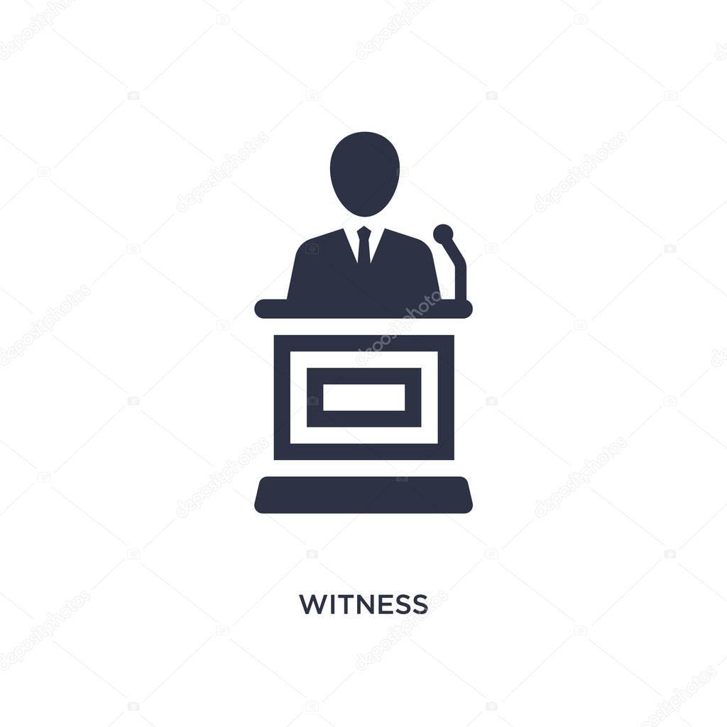 Witness isolated icon. Simple element illustration from law and justice concept. witness editable logo symbol design on white background. Can be use for web and mobile.