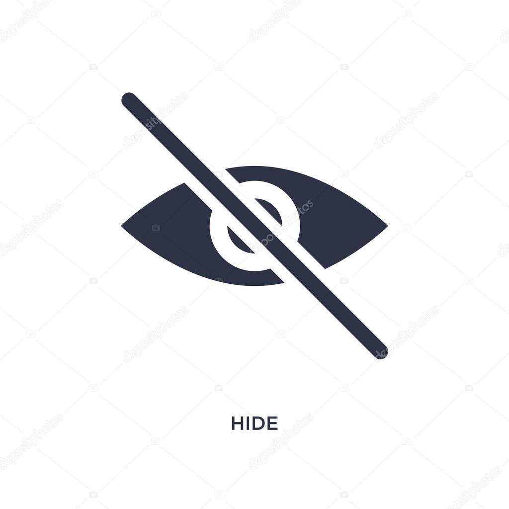 hide icon. Simple element illustration from interface concept. hide editable symbol design on white background. Can be use for web and mobile.