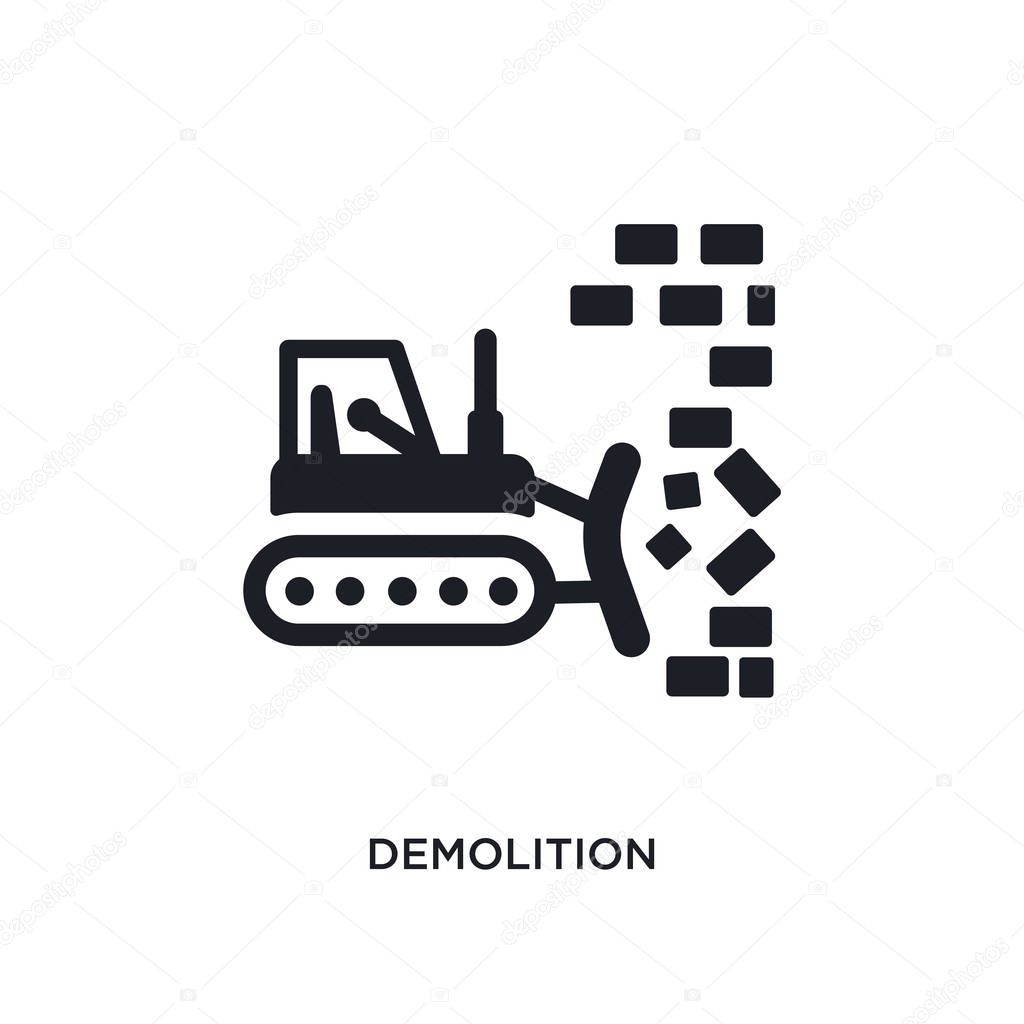 Demolition isolated icon. simple element illustration from construction concept icons. demolition editable logo sign symbol design on white background. can be use for web and mobile