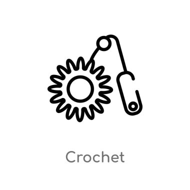 Anahat tığ vektör simgesi. basit çizgi eleman illüstrasyon izole kavramı siyah. Beyaz arka planda düzenlenebilir vektör kontur tığ simgesi