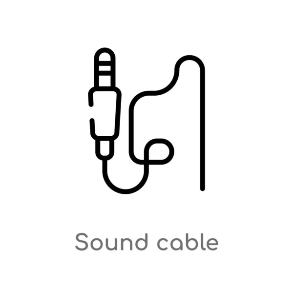 Contorno Icono Vector Cable Sonido Aislado Negro Simple Línea Elemento — Vector de stock