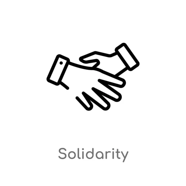 Σκιαγραφεί Εικονίδιο Διάνυσμα Αλληλεγγύης Απομονωμένη Μαύρη Απλή Γραμμή Στοιχείο Εικόνα — Διανυσματικό Αρχείο