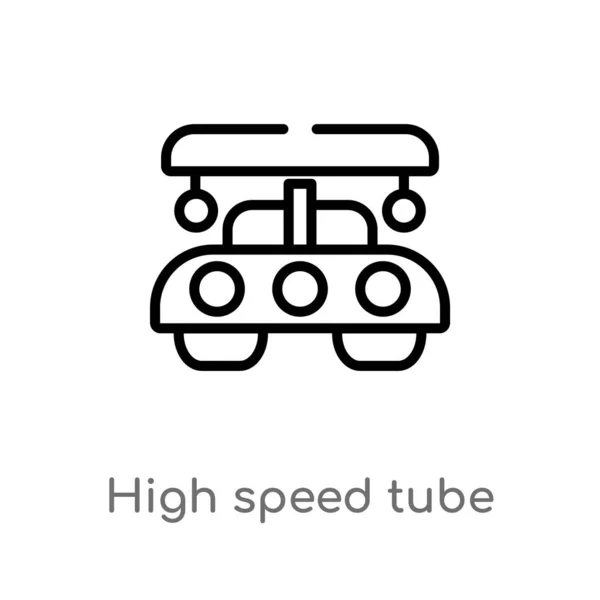 Contour Icône Vectorielle Tube Grande Vitesse Illustration Isolée Élément Ligne — Image vectorielle