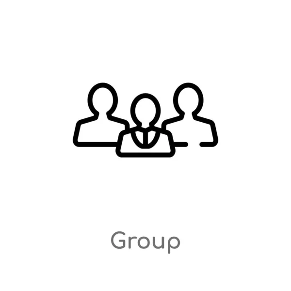 Esquema Grupo Vector Icono Aislado Negro Simple Línea Elemento Ilustración — Vector de stock