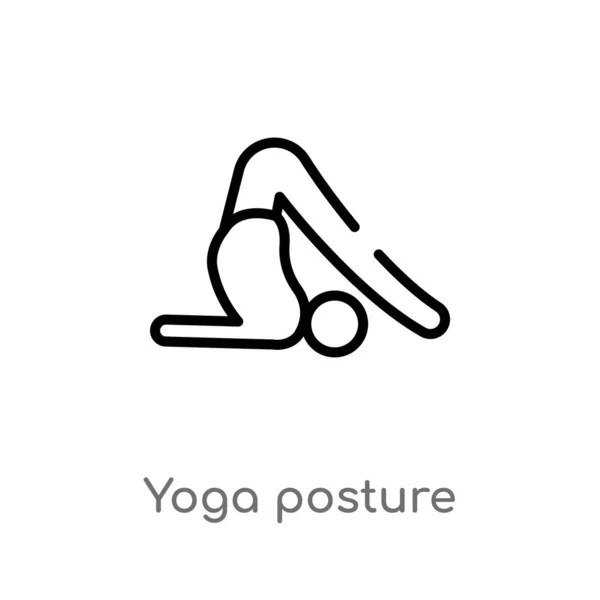 Bosquejar Yoga Postura Vector Icono Aislado Negro Simple Línea Elemento — Archivo Imágenes Vectoriales