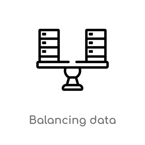 Delinear Balanceamento Ícone Vetor Dados Ilustração Elemento Linha Simples Preto — Vetor de Stock