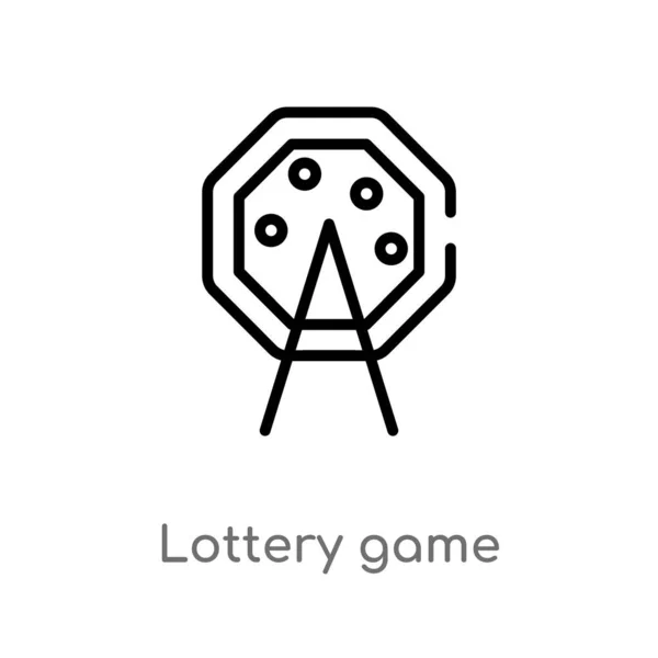 Umreißen Lotteriespiel Vektor Symbol Isolierte Schwarze Einfache Linie Element Illustration — Stockvektor