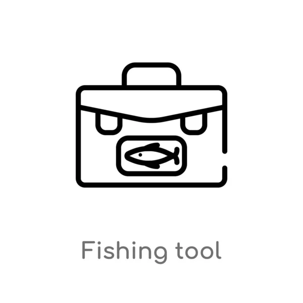 Outline Fishing Tool Vector Icon Isolated Black Simple Line Element — Stock Vector