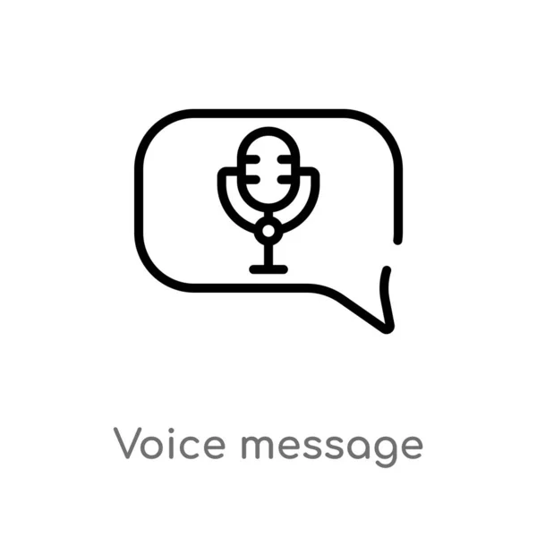 Contorno Mensaje Voz Icono Vectorial Aislado Negro Simple Línea Elemento — Archivo Imágenes Vectoriales