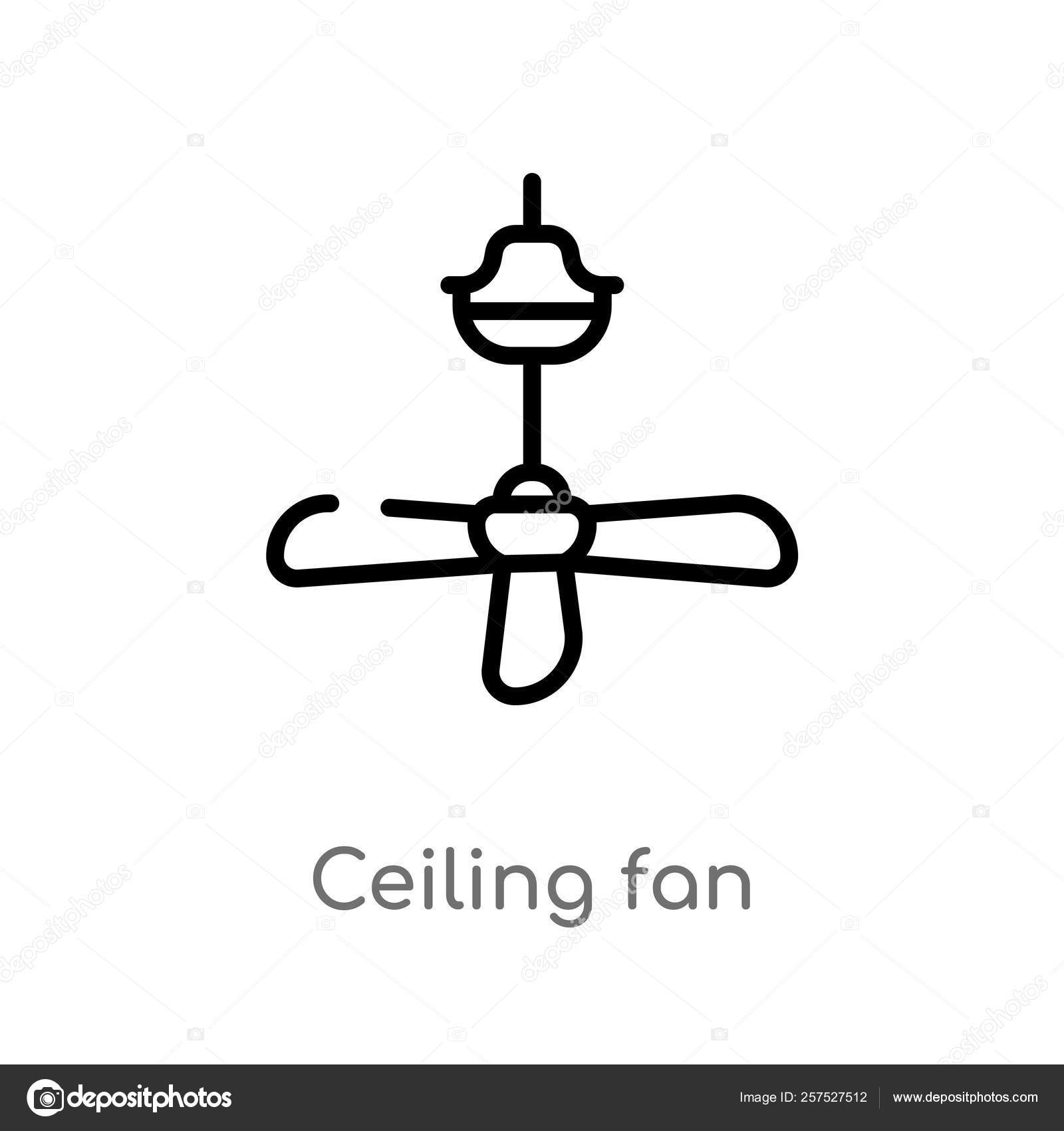 Vector Fan Outline Outline Ceiling Fan Vector Icon Isolated