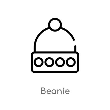 Anahat bere vektör simgesi. basit çizgi eleman illüstrasyon izole konsept siyah. Beyaz arka planda düzenlenebilir vektör kontur bere simgesi