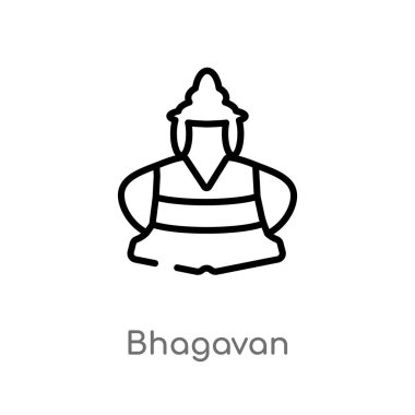 Anahat Bhagavan vektör simgesi. Hindistan basit çizgi eleman illüstrasyon izole kavramı siyah. Beyaz arka planda düzenlenebilir vektör kontur Bhagavan simgesi
