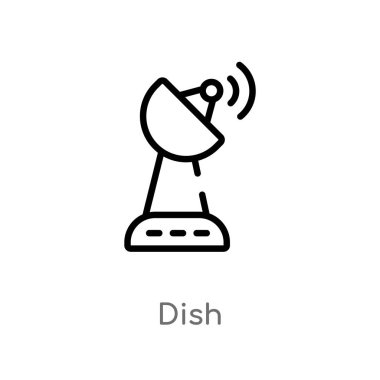 Anahat çanak vektör simgesi. basit eleman illüstrasyon izole teknoloji kavramı siyah. Beyaz arka planda düzenlenebilir vektör kontur çanak simgesi