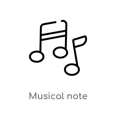 anahat müzik notu vektör simgesi. eğitim kavramından izole siyah basit çizgi elemanı illüstrasyon. beyaz arka plan üzerinde düzenlenebilir vektör vuruşu müzik nota simgesi