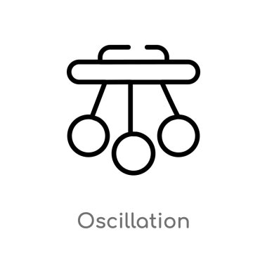 Anahat osilasyon vektör simgesi. Bilim kavramı hat eleman illüstrasyon izole siyah. Beyaz arka planda düzenlenebilir vektör kontur osilasyon simgesi