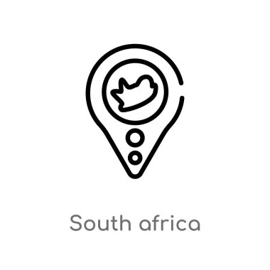 anahat güney afrika vektör simgesi. afrika kavramından izole siyah basit çizgi elemanı illüstrasyon. beyaz arka plan üzerinde değiştirilebilir vektör vuruşu güney afrika simgesi