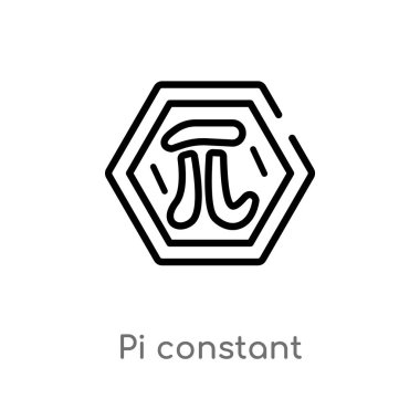 Anahat Pi sabit vektör simgesi. izole basit hat eleman illüstrasyon işareti kavramı. Beyaz arka planda düzenlenebilir vektör kontur Pi sabit simgesi