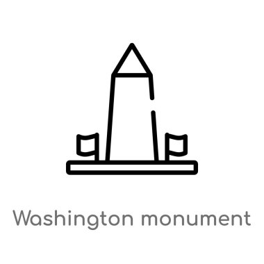 anahat washington monument vektör simgesi. binalar kavramından izole siyah basit çizgi elemanı illüstrasyon. beyaz arka plan üzerinde editable vektör vuruşu washington monument simgesi