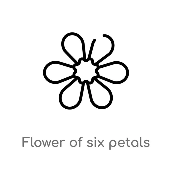 outline flower of six petals from japan vector icon. isolated black simple line element illustration from nature concept. editable vector stroke flower of six petals from japan icon on white
