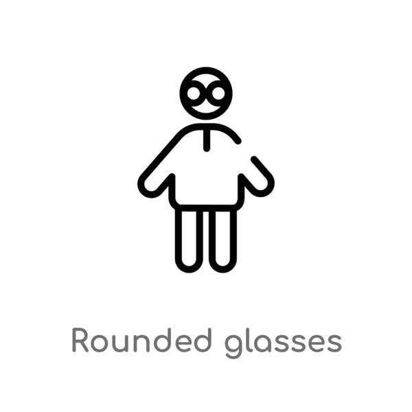 Contorno Arredondado Óculos Vetor Ícone Isolado Preto Simples Ilustração Elemento — Vetor de Stock