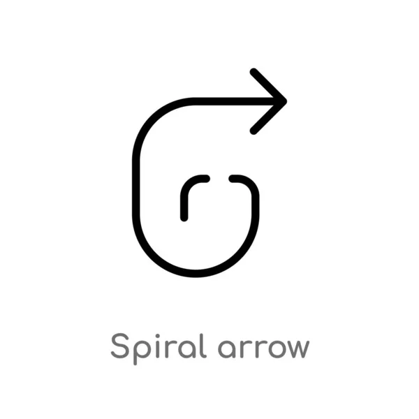 Contour Flèche Spirale Icône Vectorielle Illustration Isolée Élément Ligne Simple — Image vectorielle
