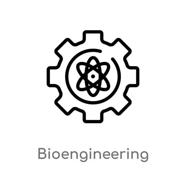 Outline Bioengineering Vector Icon Isolated Black Simple Line Element Illustration — Stock Vector