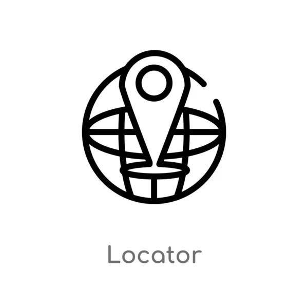 Contorno Localizador Vector Icono Aislado Negro Simple Línea Elemento Ilustración — Vector de stock