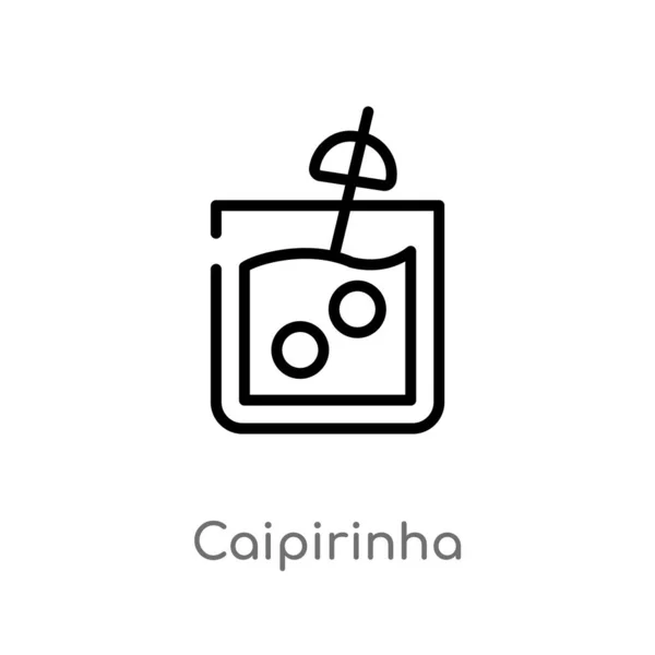 Vázlat Caipirinha Vektor Ikon Izolált Fekete Egyszerű Vonal Elem Illusztráció — Stock Vector