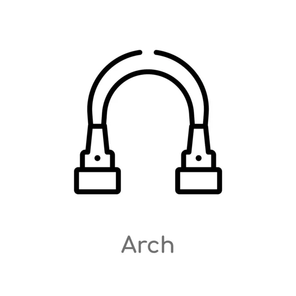 Körvonalazza Arch Vektorikont Izolált Fekete Egyszerű Vonal Elem Illusztráció Ból — Stock Vector