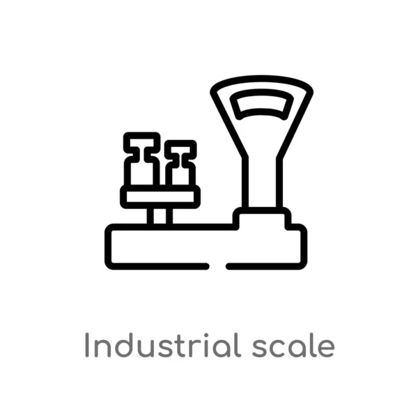 Esbozar Icono Vector Escala Industrial Elemento Línea Simple Negro Aislado — Archivo Imágenes Vectoriales