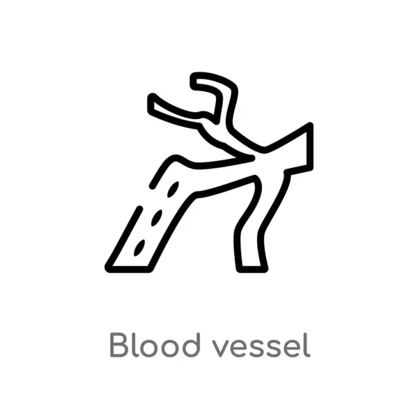 Outline Blood Vessel Vector Icon Isolated Black Simple Line Element — Stock Vector