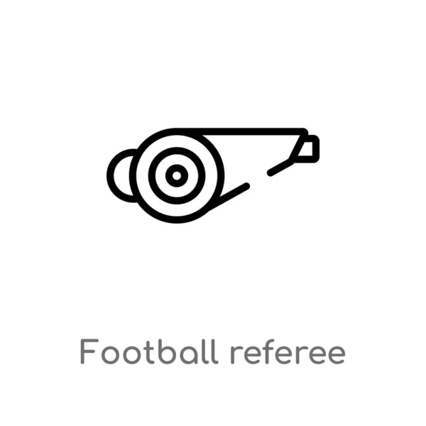 Ikona Wektor Sędzia Gwizdek Piłki Nożnej Białym Tle Prosta Ilustracja — Wektor stockowy