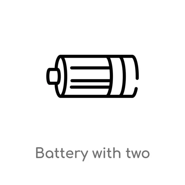Skissera Ackumulatorn Med Två Bommar För Vektor Symbol Isolerad Svart — Stock vektor