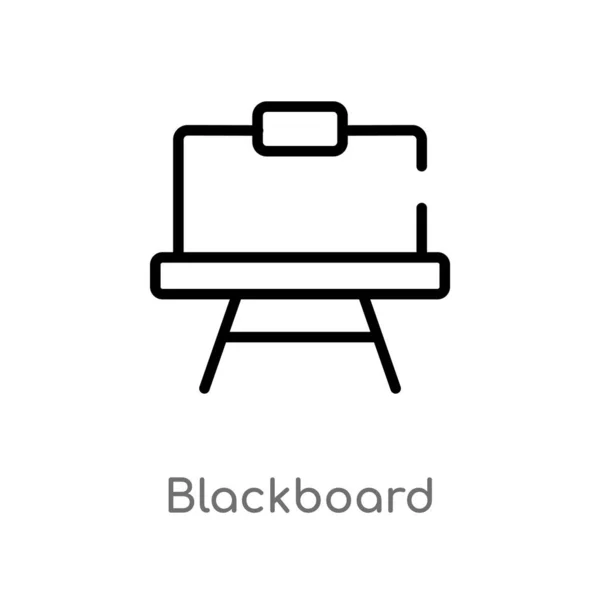 Outline Blackboard Vector Icon Isolated Black Simple Line Element Illustration — Stock Vector