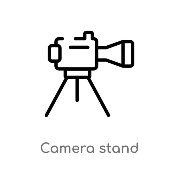 윤곽선 카메라 스탠드 아이콘 채우기 개념에서 간단한 배경에 가능한 스트로크 — 스톡 벡터