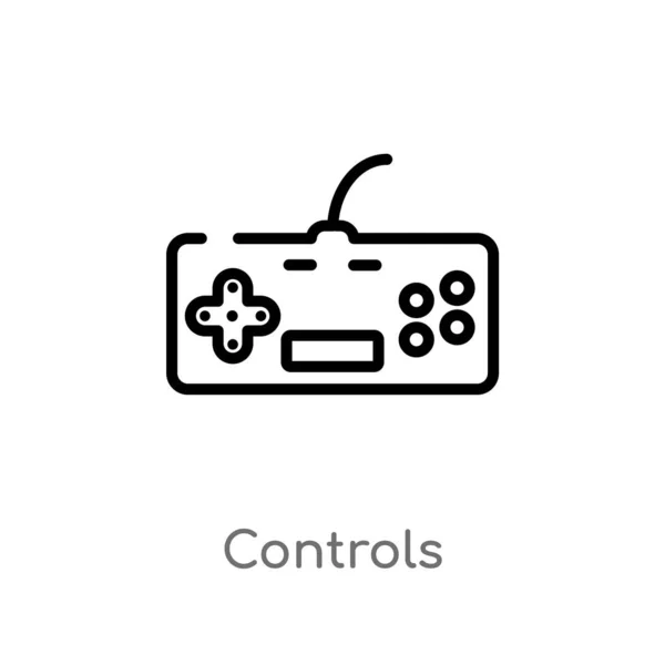 Outline Controls Vector Icon Isolated Black Simple Line Element Illustration — Stock Vector