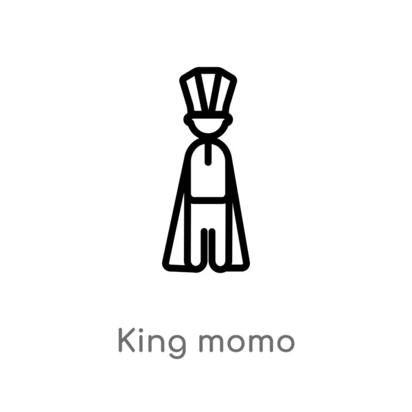 Overzicht Koning Momo Vector Icoon Geïsoleerde Zwarte Eenvoudige Lijn Element — Stockvector