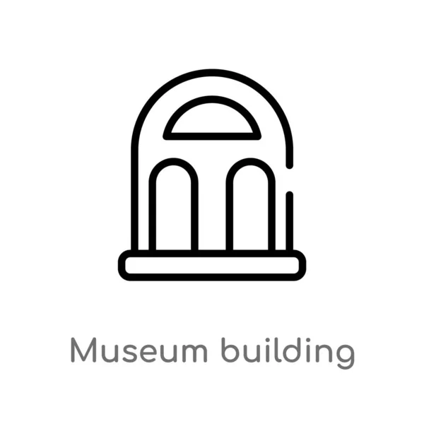 Anahat Müze Bina Vektör Simgesi Basit Çizgi Eleman Illüstrasyon Izole — Stok Vektör