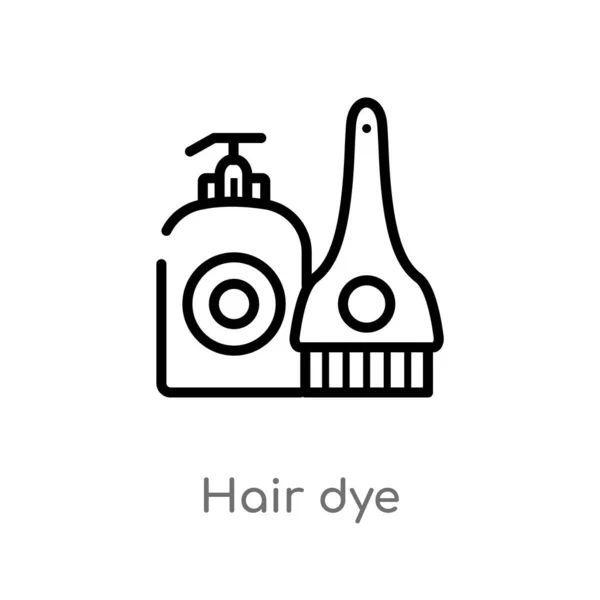 Outline Hair Dye Vector Icon Isolated Black Simple Line Element — Stock Vector