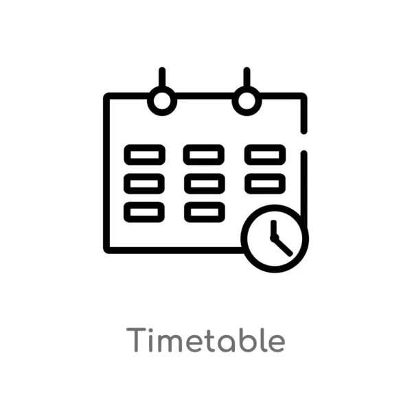 시간표 아이콘을 사용자 인터페이스 개념에서 간단한 바탕에 가능한 스트로크 시간표 — 스톡 벡터