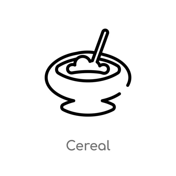 Contorno Vector Cereal Icono Aislado Negro Simple Línea Elemento Ilustración — Archivo Imágenes Vectoriales