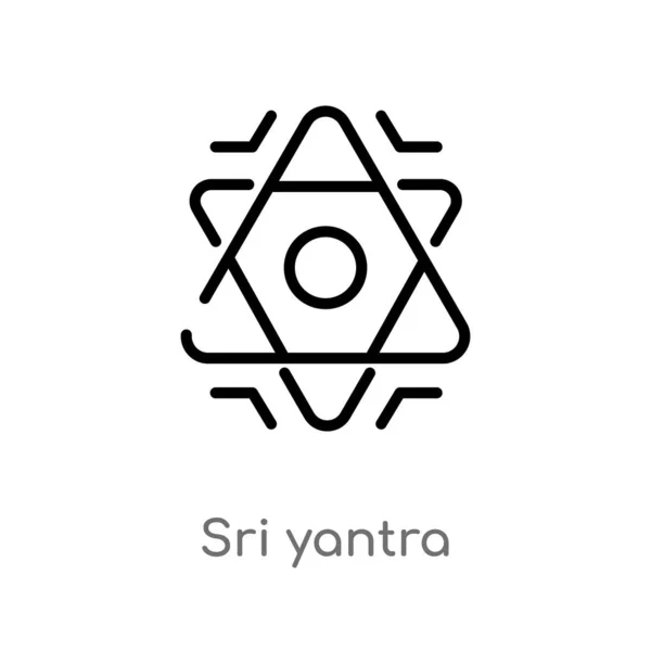 Contour Sri Yantra Icône Vectorielle Illustration Isolée Élément Ligne Simple — Image vectorielle