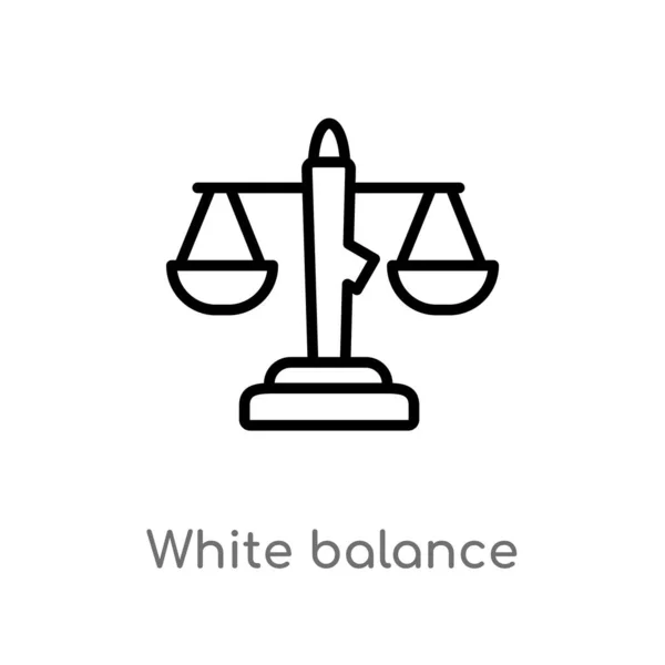 Contorno Icono Vector Balance Blancos Aislado Negro Simple Línea Elemento — Vector de stock