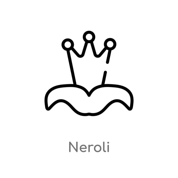 Contorno Neroli Vector Icono Elemento Línea Simple Negro Aislado Ilustración — Vector de stock