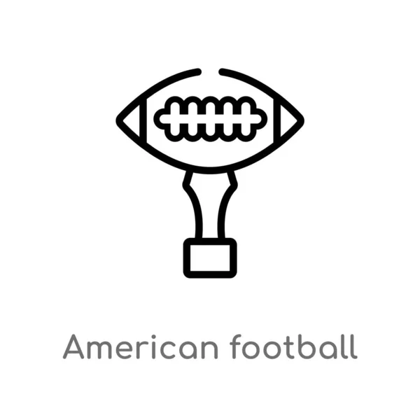 Umriss American Football Trophey Vector Ikone Vereinzelte Darstellung Schwarzer Einfacher — Stockvektor