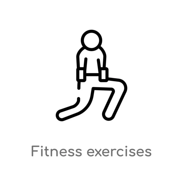 Περίγραμμα Ασκήσεων Γυμναστικής Απομονωμένη Μαύρη Απλή Γραμμή Στοιχείο Εικόνα Από — Διανυσματικό Αρχείο