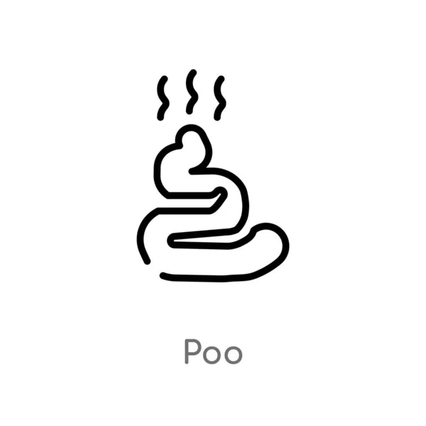 Outline Poo Vector Icon Isolated Black Simple Line Element Illustration — Stock Vector