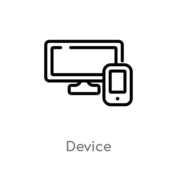 Delinear Dispositivo Vetor Ícone Isolado Preto Simples Ilustração Elemento Linha —  Vetores de Stock