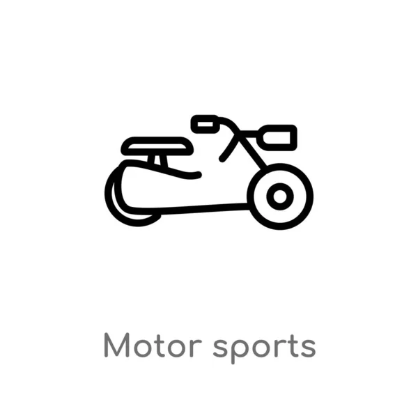Outline Motor Sports Vector Icon Isolated Black Simple Line Element — Stock Vector